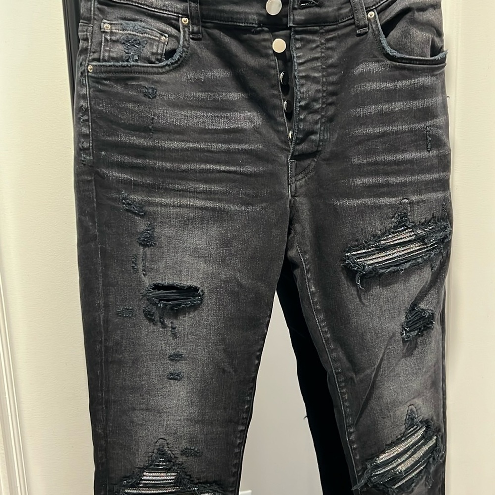 Authentic Brand New Amiri Mx1 Skinny Fit Distressed Jeans w sparkle